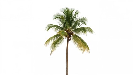 Obraz premium Using a single palm leaf as the main element on a white backdrop