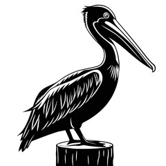 Pelican Vector Illustration on White Background | Bird, Wildlife, Nature Design