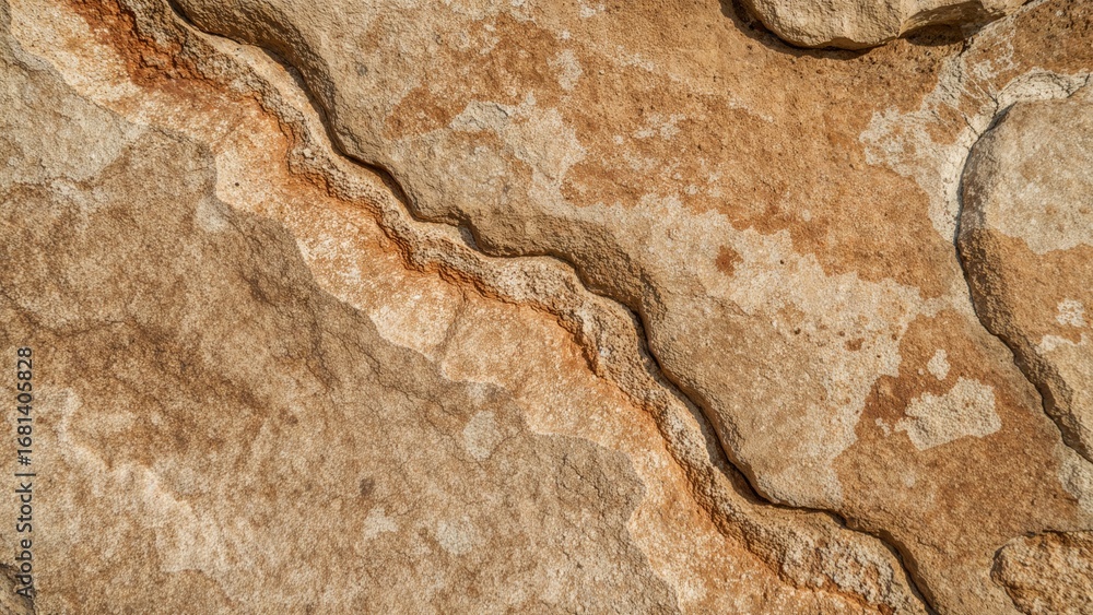 Poster abstract natural stone pattern on a building wall emphasizing texture and design