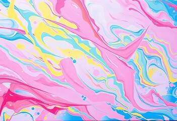 Vibrant pastel abstract oil and acrylic smear on canvas, colorful, bright
