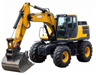 ractor excavator on white background isolate. Agricultural machinery for constructio