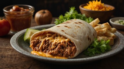 cheesy shwarma with souce
