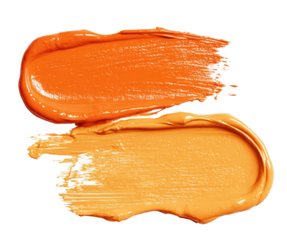 Two overlapping paint strokes, shades of orange and peach