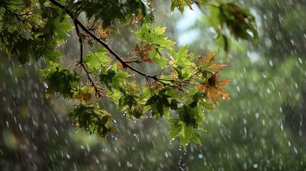 Silver maple in raging storm