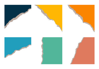 Obraz premium Geometric mountain silhouette with colorful abstract background panels