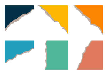 Geometric mountain silhouette with colorful abstract background panels