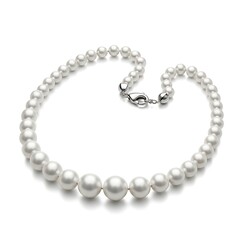 Obraz premium Elegant pearl necklace isolated on white background, a timeless jewelry piece