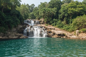 Obraz premium Scenic Cascade at Chrork La Eang Location
