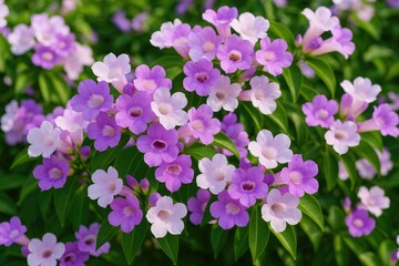 Obraz premium Violet-colored flowers on garlic vine