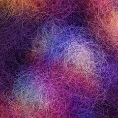 3D illustration of a hand-drawn scribble background texture. Colored tangled pattern.