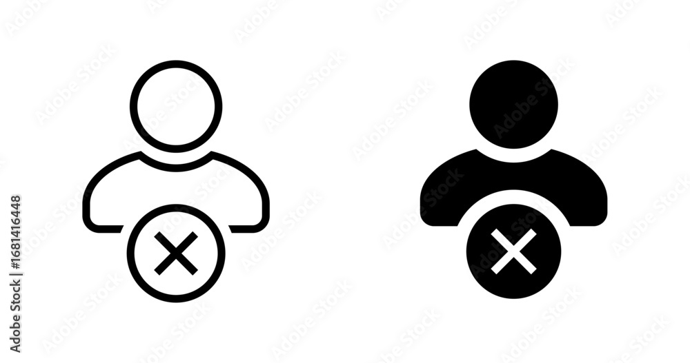 Poster user account remove icon. user block symbol