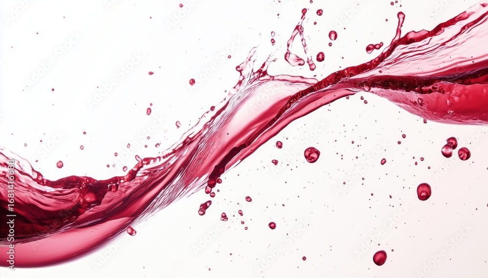 Poster splotches of red wine staining white fabric. a dramatic visual of red wine creating colorful splashe
