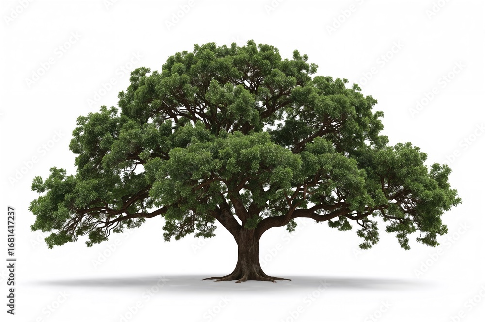 Poster isolated walnut or rain tree on a white backdrop with clipping path