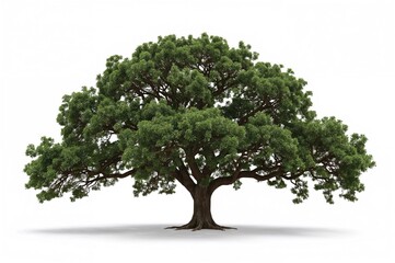 Isolated Walnut or Rain Tree on a White Backdrop with Clipping Path