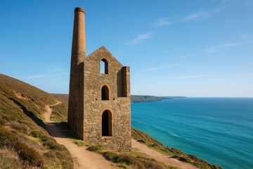 Wheal Coates engine house overlooking the ocean