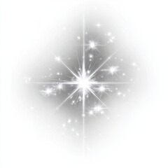 Central radiant lightburst with radiating sparkles