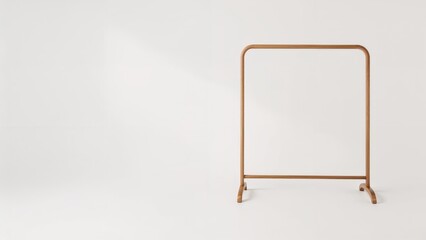 Isolated white outfit rack displayed on a white surface