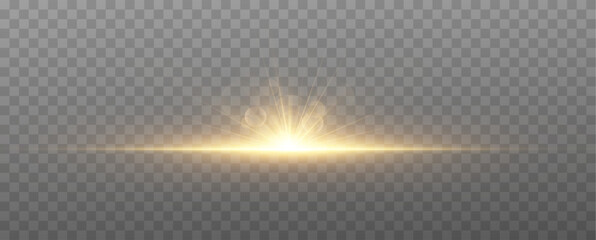 shine gold star. light with sparkle effect. Glowing yellow light, magic star sparks.  © blagorodez