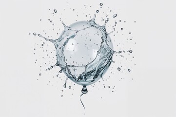 Balloon filled with water popping open