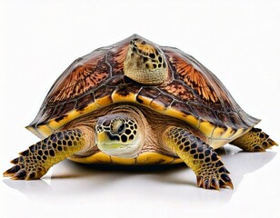 Fototapeta premium Hawksbill turtles isolated on white background. 