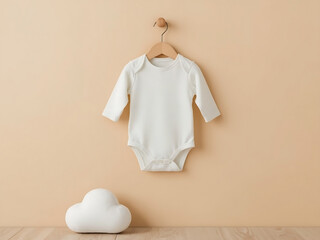 Blank baby onesie, bodysuit mockup, pregnancy announcement background, baby onesie photography, baby onesie hanging.