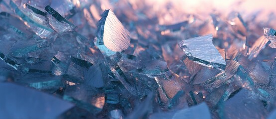 Colored glass shards glisten in light