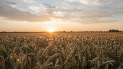 Harvest-ready wheat field in sepia tones