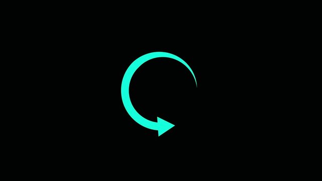 Circle arrow refresh and reload icon animation with loading progress.  black background loading bar 4k video digital creative loading bar abstract load
