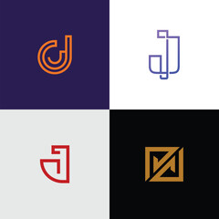 Creative Set of 4 Modern Initial J Logo Designs | Minimalist Monogram Collection