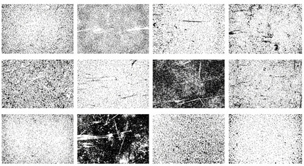 A set of vector grunge textures. Distressed, grainy overlay for vintage effects. Perfect for graphics.