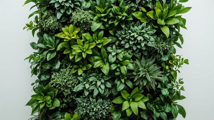 Naklejka premium Eco-friendly vertical planting with dense green foliage
