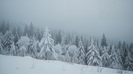 Obraz premium Chilly Winter Outdoors with Snow Coverage