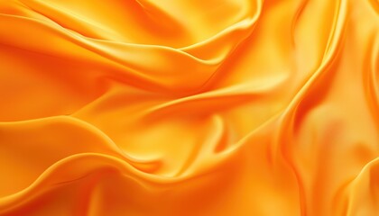 Fototapeta premium Luxurious Gradient Gold Pattern Silk Orange Cloth Fabric For Summer Tropical Wave Fashion Abstract Poster Template With Satin Material.