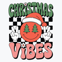 Christmas Vibes T-Shirt Design Christmas Holiday Vector T-Shirt Design