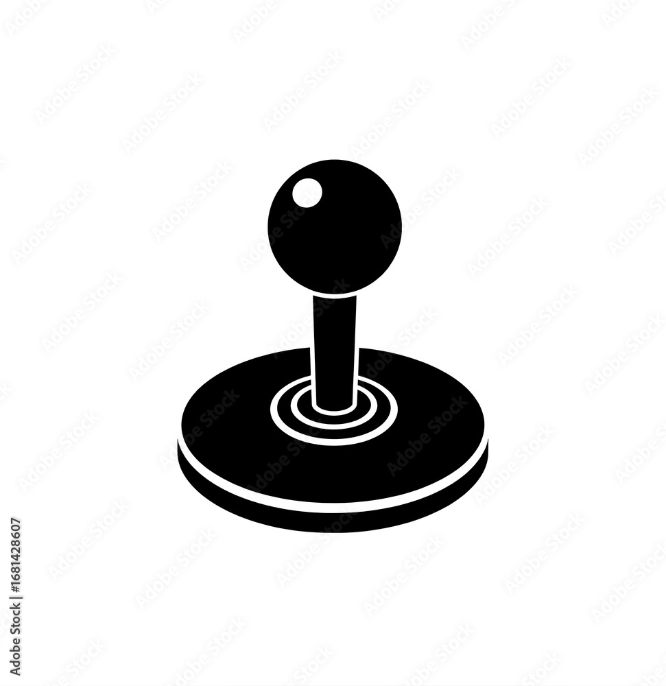 Aufkleber illustration of a black joystick with a spherical handle on a transparent background image