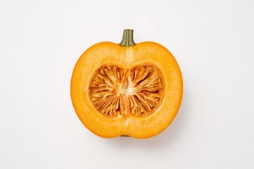 Orange Pumpkin Slices Against a White Backdrop