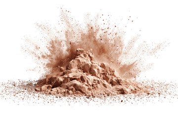 Explosion of brown earth