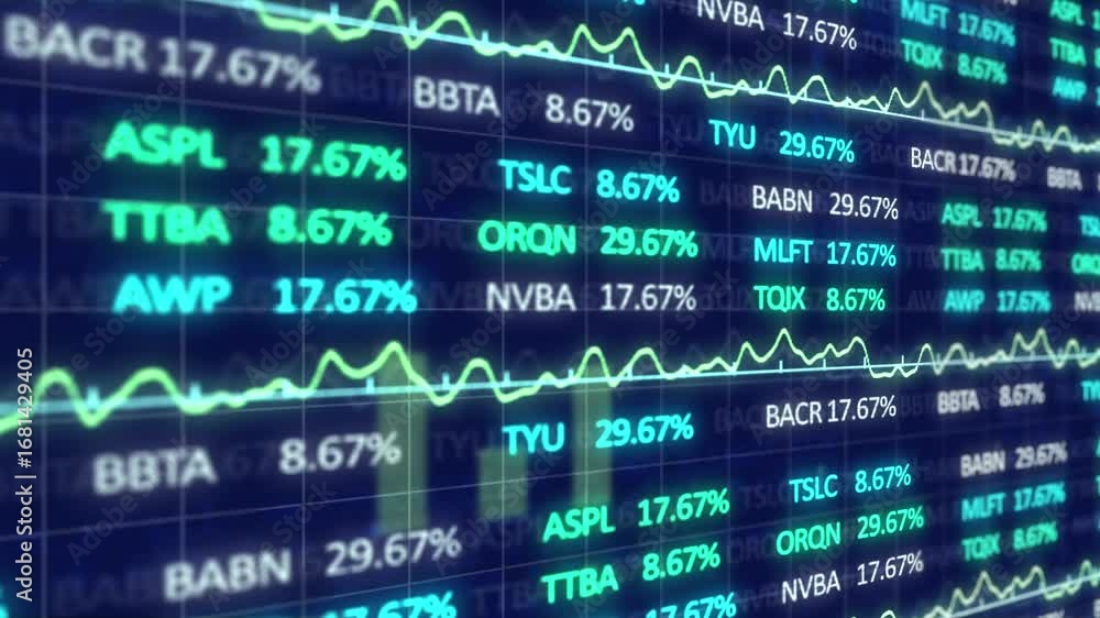Aufkleber animation of statistics and financial data processing over grid