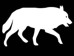 Wolf icon.A beautifully wolf portrait composed of sharp triangular facets.Wolf silhouette logo icon. Howling predator sign. Wild canine animal symbol. Vector illustration.