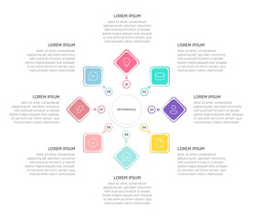 Business Infographic Template – 8 Options
A versatile and modern infographic design featuring Eight distinct segments. Ideal for presenting business concepts such as workflows, process diagrams.