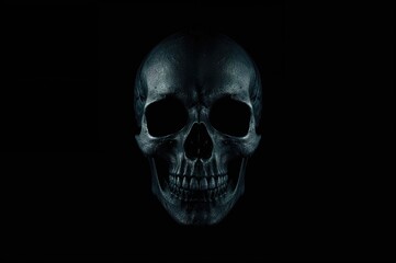 Photo of a Skull on a Black Background