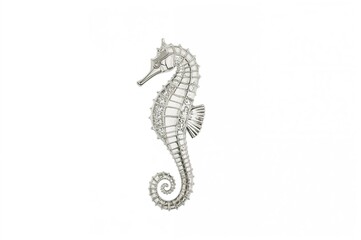 A seahorse sculpture isolated on a white backdrop