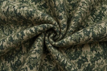 Obraz premium Endless green woodland marl design with textured weaving for a random mixed background. Comfortable vintage cotton and wool mix throughout.