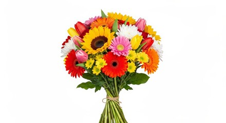 Flower bouquet – bouquet of colorful flowers, perfect for celebrations and expressing love's joy isolated on white background