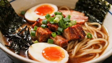 Ramen, applicable in Japanese cuisine promotion, restaurant menus and culinary education.