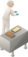 vector illustration of worker working in the factory