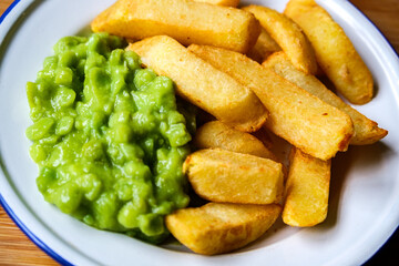Chunky Fried Chips and Mushy Peas