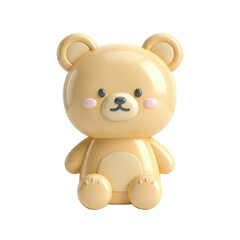 Obraz premium Isolated Cartoon Beige Teddy Bear Plush Animal Toy Sitting on Transparent Background with Soft Lighting