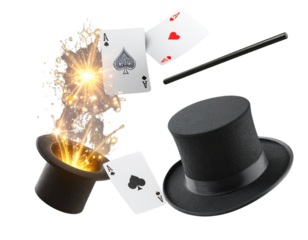 Isometric Magic Card Trick Elements, isolated transparent background png