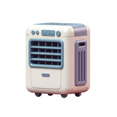 Fototapeta premium Portable Air Conditioner with White and Blue Color Palette on Transparent Background a Modern Cooling Appliance for Home Ventilation and Climate Control